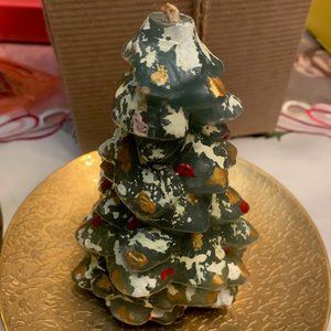 Vintage Tavern/Gurley Christmas Tree Painted Figural Candle, 5.5 inches tall